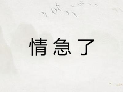 情急了
