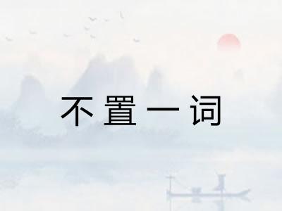 不置一词