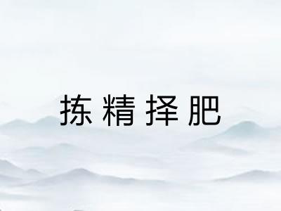 拣精择肥