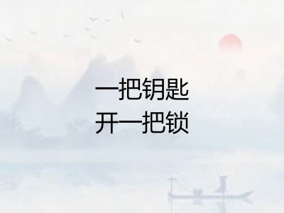 一把钥匙开一把锁
