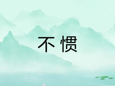 不惯