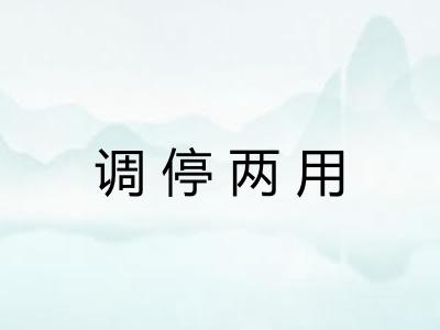 调停两用