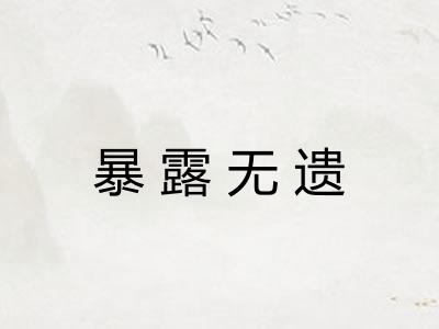 暴露无遗