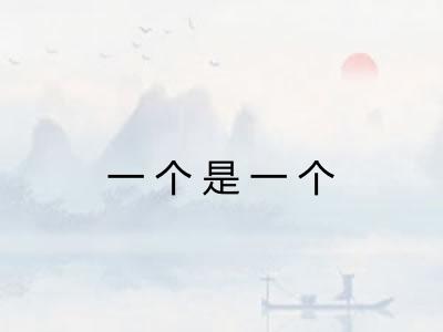 一个是一个