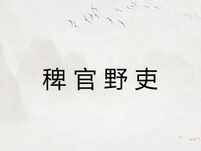 稗官野吏