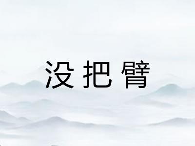没把臂