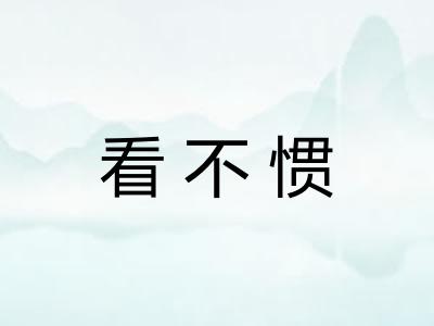 看不惯