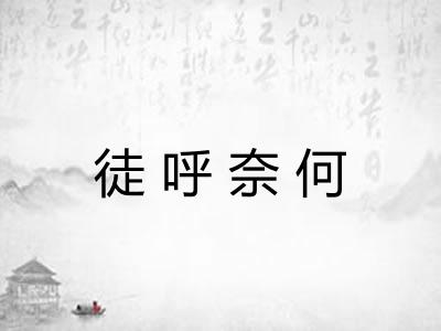 徒呼奈何