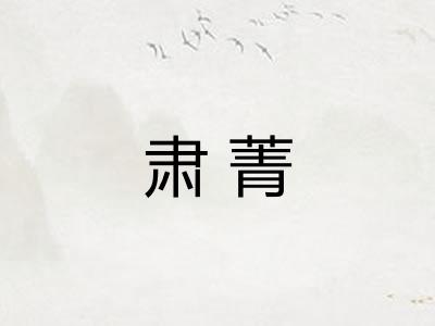 肃菁