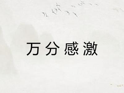 万分感激