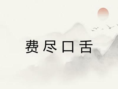 费尽口舌