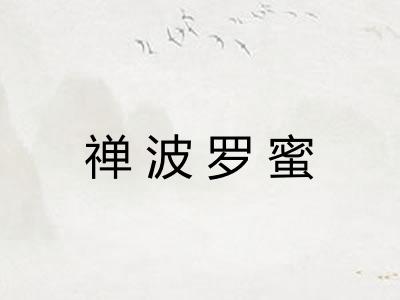 禅波罗蜜