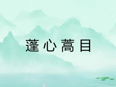 蓬心蒿目