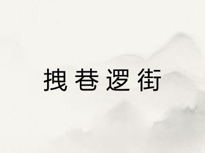 拽巷逻街