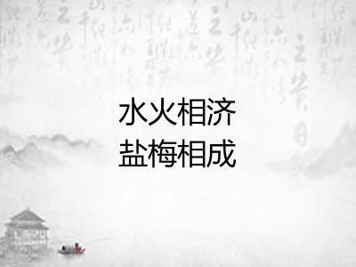 水火相济盐梅相成