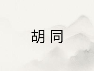 胡同