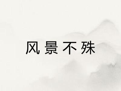 风景不殊