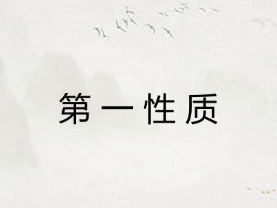 第一性质