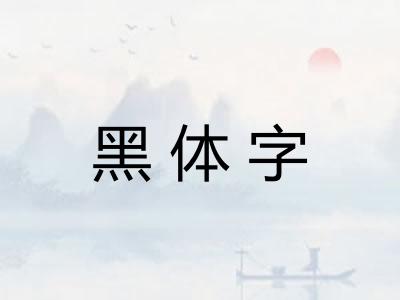 黑体字