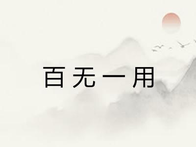 百无一用