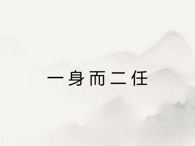 一身而二任