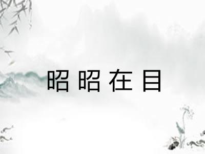 昭昭在目