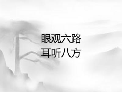 眼观六路耳听八方