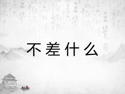 不差什么