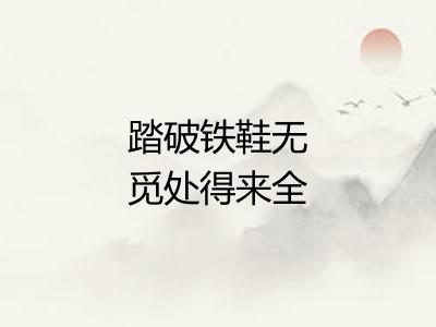 踏破铁鞋无觅处得来全不费功夫