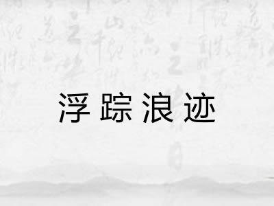 浮踪浪迹