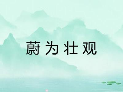 蔚为壮观