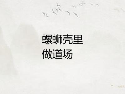 螺蛳壳里做道场