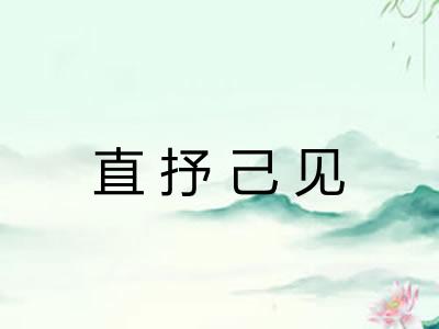 直抒己见