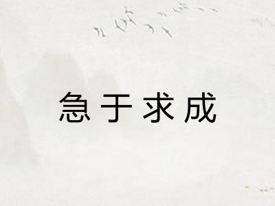 急于求成