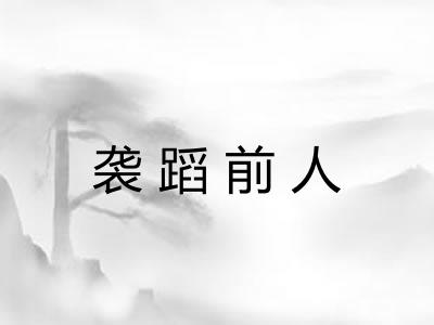 袭蹈前人