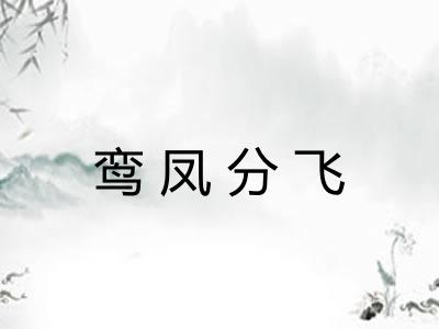 鸾凤分飞