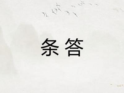 条答