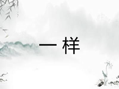一样