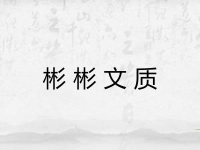 彬彬文质