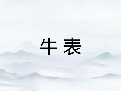 牛表