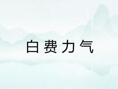 白费力气