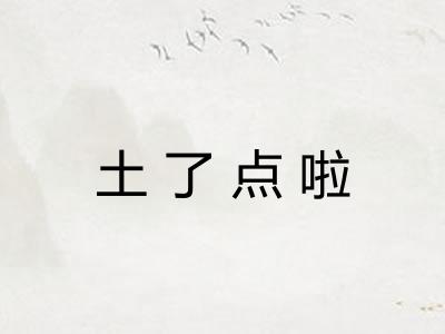 土了点啦