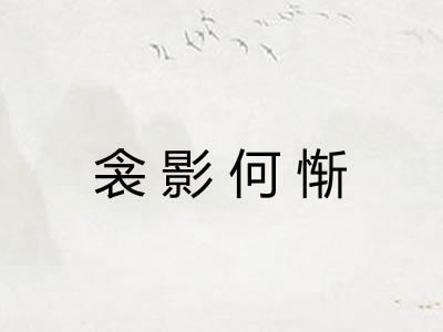 衾影何惭