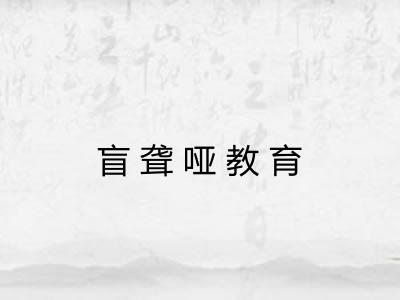 盲聋哑教育