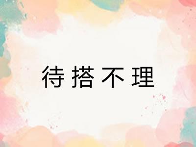 待搭不理