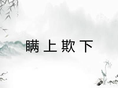 瞒上欺下
