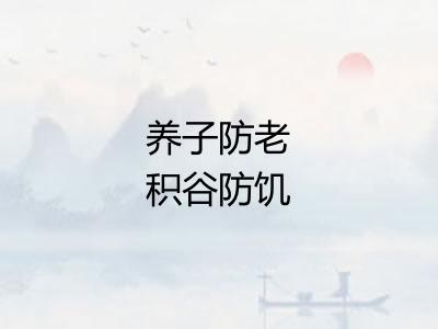 养子防老积谷防饥