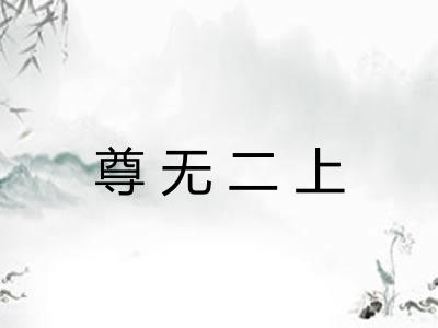 尊无二上