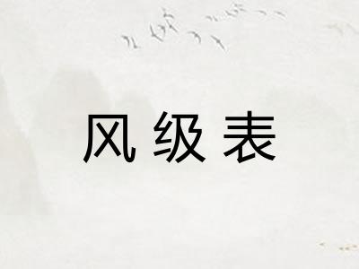 风级表