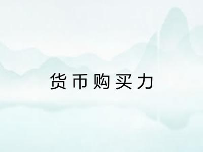 货币购买力
